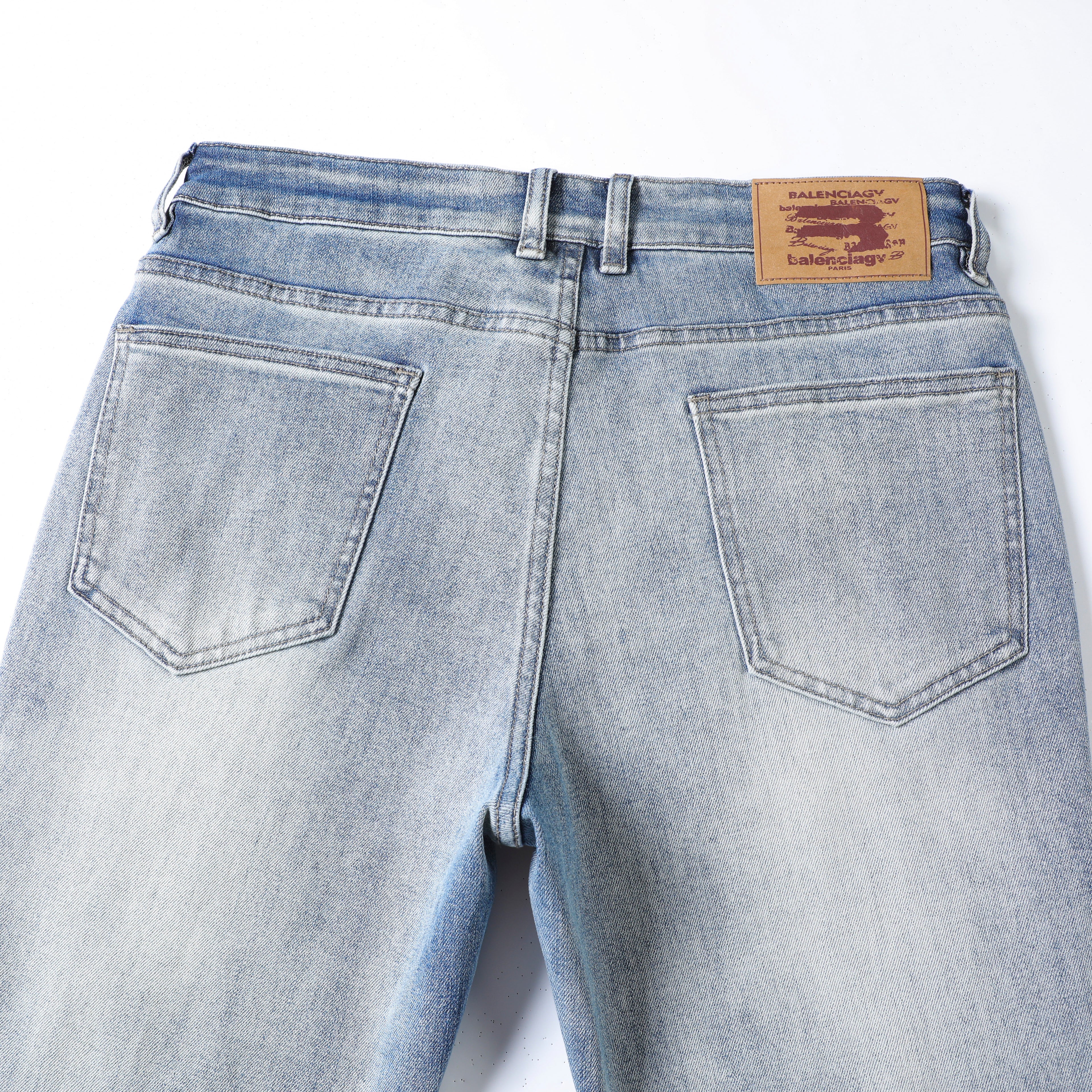 Men’s Light Wash Ripped Jeans – Slim Straight Distressed Denim Pants with Bleached Wash Detail