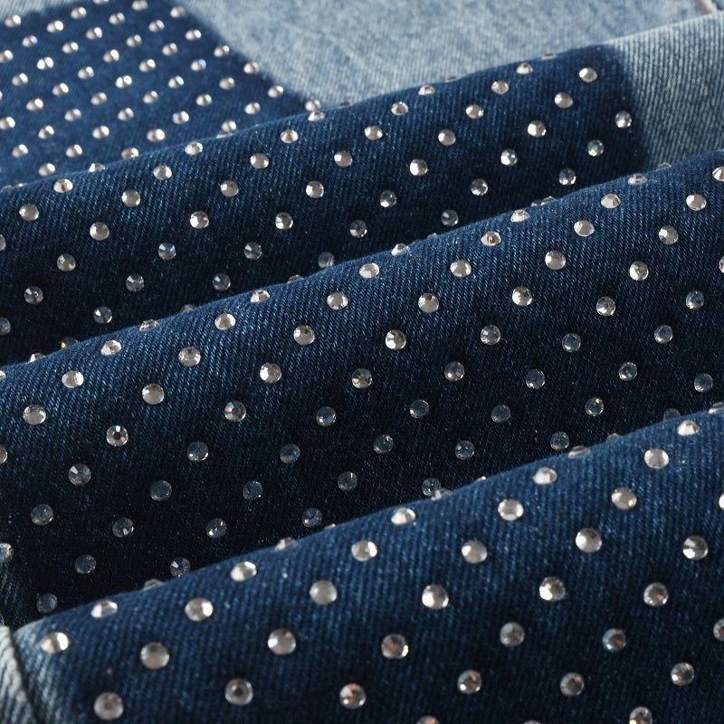 Blue Washed Carpenter Jeans | Studded Knee Patch Relaxed Fit Denim Pants