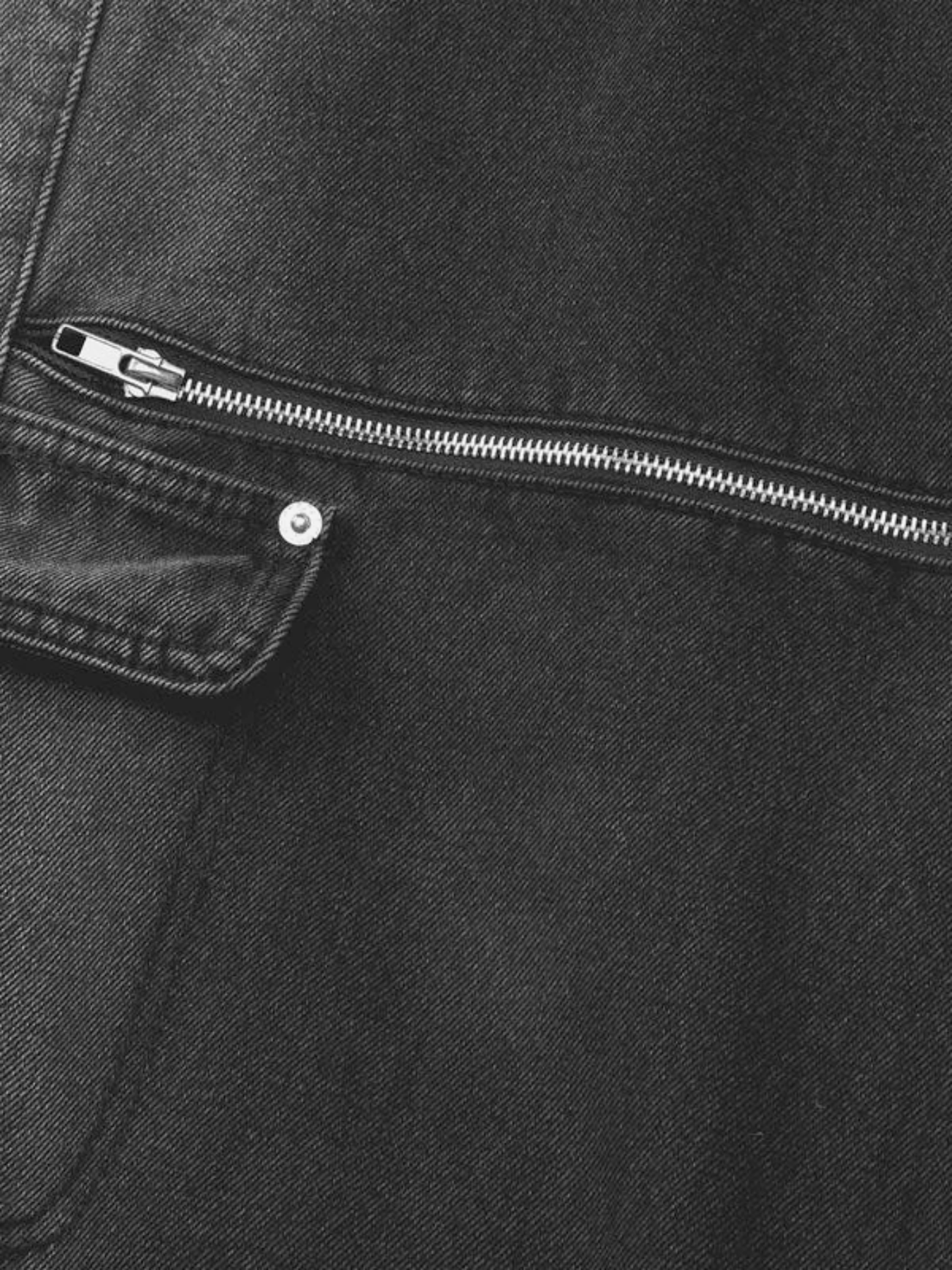 Black Detachable Cargo Jeans | Multi-Pocket Wide Leg Denim Pants with Zipper Cut