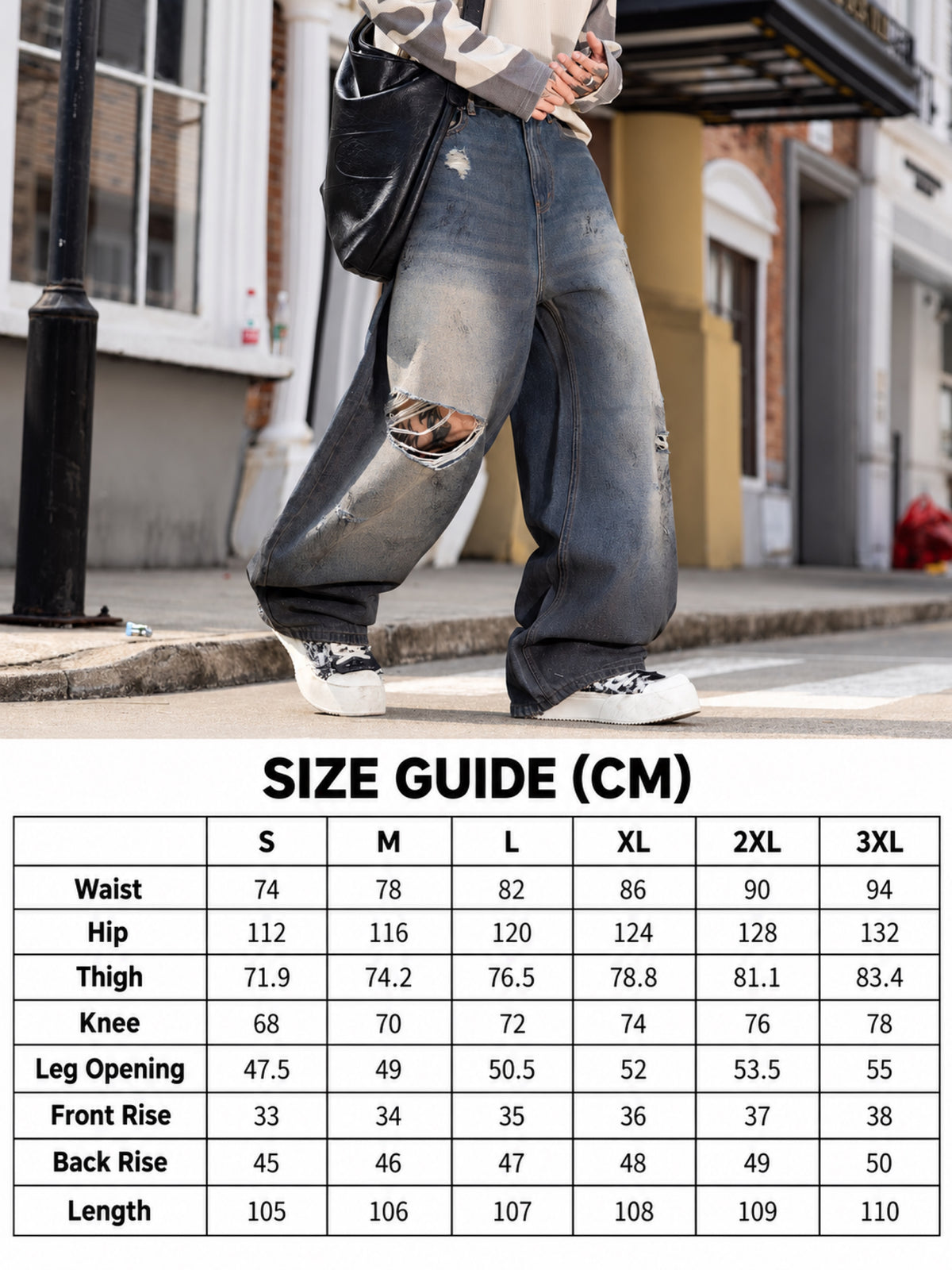 Size chart in centimeters for style 826005